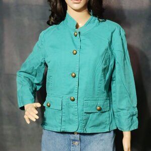 Nine Company Jacket 14 Blue Green Stretch Pockets